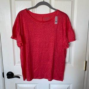 LOFT Bright Coral Linen Top - NEW